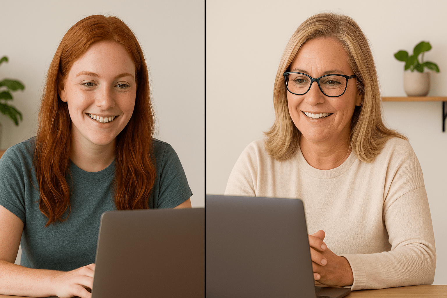 Theresa Disbrow With Happy Young Female Client